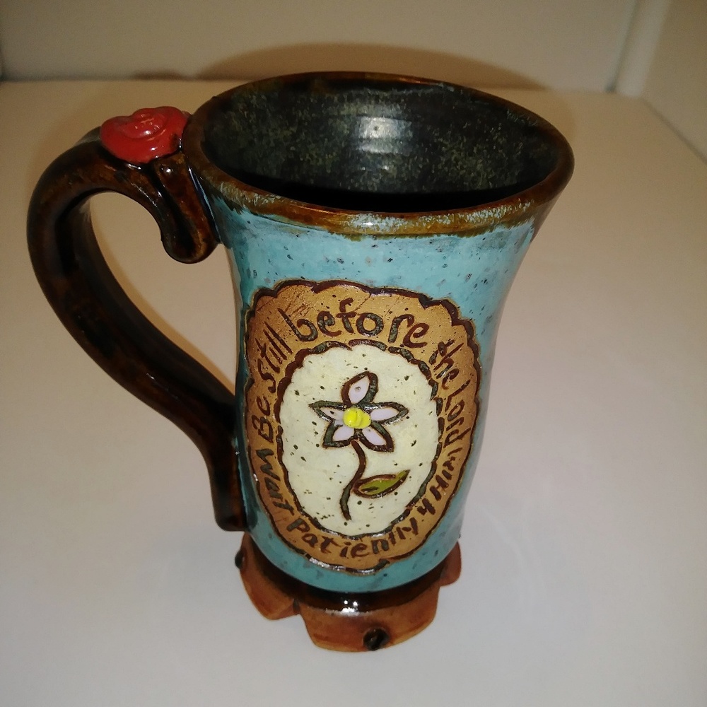 Handmade pottery coffee cup